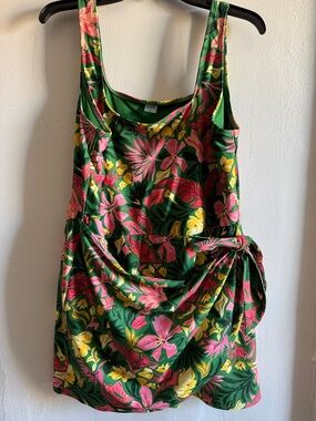 Old Navy Green Floral Swim Dress